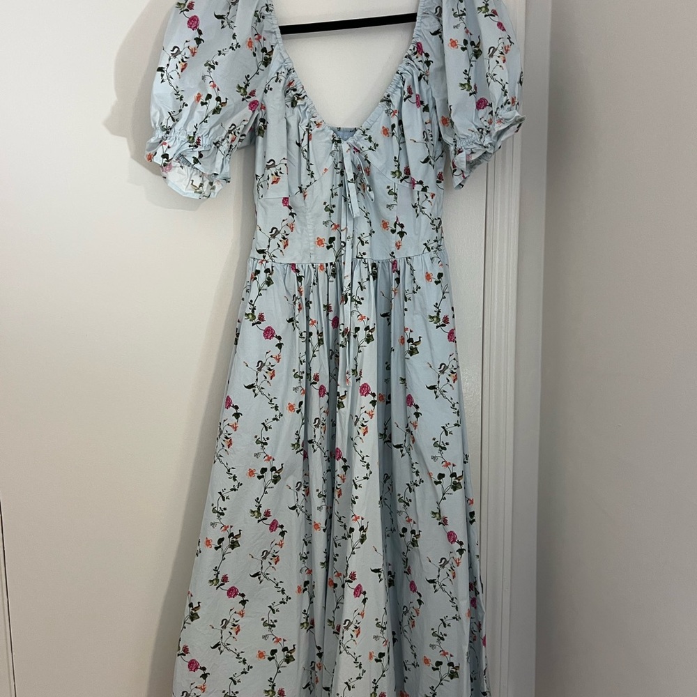 Hill House Blue Floral Puff Sleeve Dress